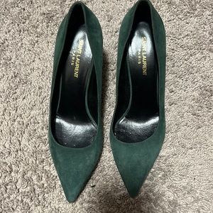 Green saint laurent heels